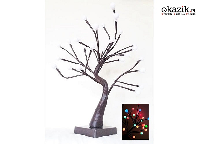 Lampka w kształcie drzewka bonsai! Sprawdzi się się nie tylko jako świąteczna ozdoba! Oświetli każde nowoczesne wnętrze!