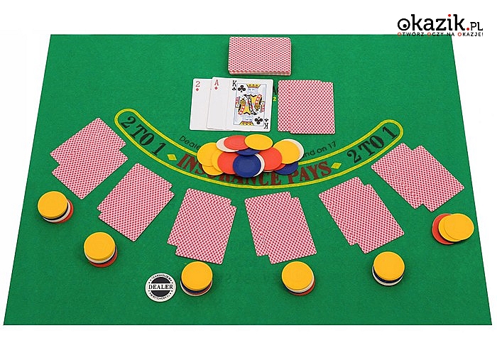 Zestaw do gry w pokera 5w1! Mata, żetony, ruletka, talia kart i wiele innych w zestawie!