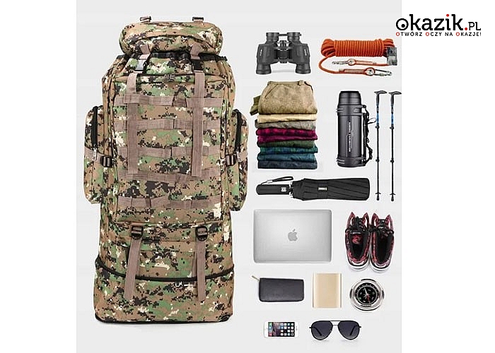 Plecak w wojskowym stylu będzie idealnym kompanem dla entuzjastów spędzania czasu na świeżym powietrzu