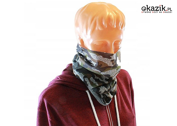 Bandana doskonale nadaje się do ochrony twarzy przed zimnem i wiatrem podczas każdej aktywność na zewnątrz