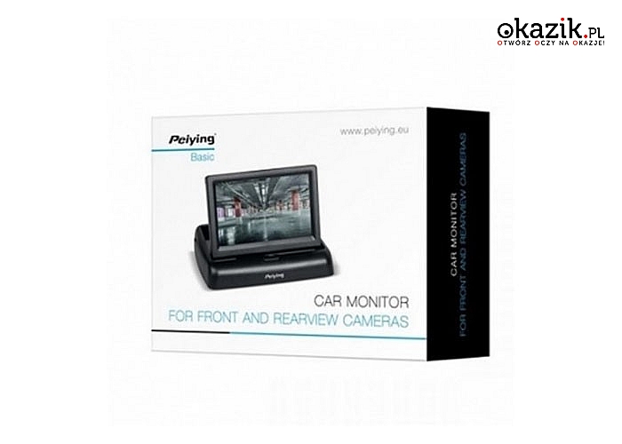 Peiying Monitor samochodowy 4,3" do kamery cofania 9-32V