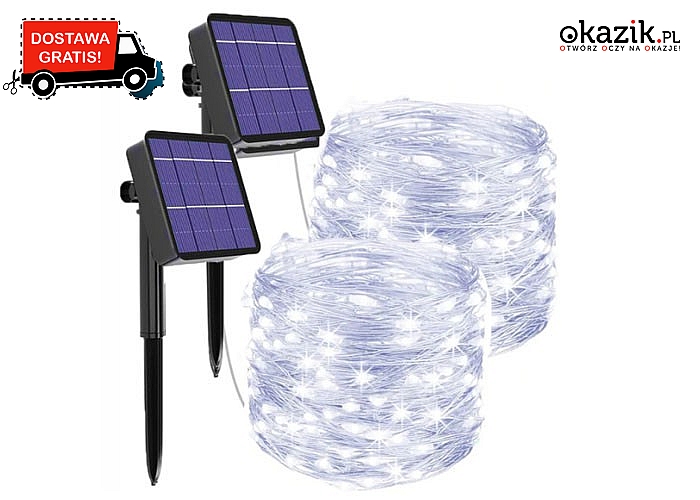 Lampki solarne na druciku zapewniają ciepłą i czarującą atmosferę