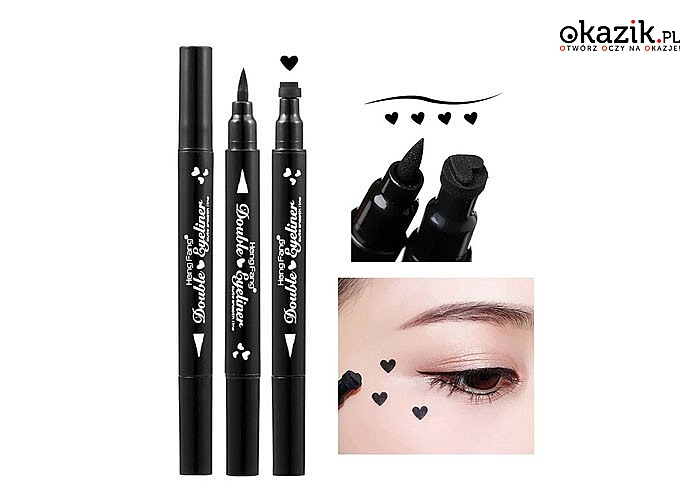 Eyeliner dwustronny ze stemplem serca, dzięki któremu...