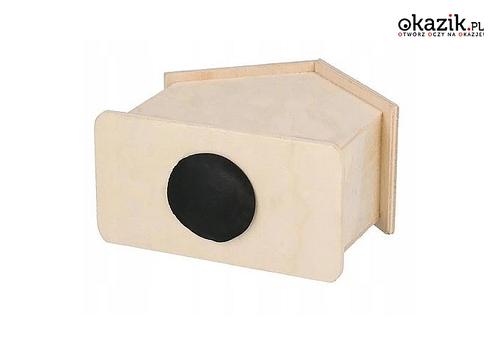 Drewniana skarbonka w kształcie domku, będzie idealnym prezentem dla każdego dziecka na różne okazje