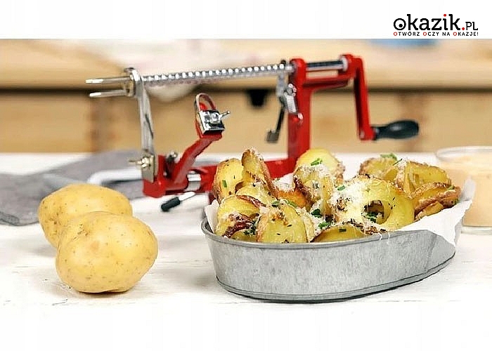 Maszynka ręczna do robienia zakręconych frytek to idealne i bardzo przydatne urządzenie w każdej kuchni