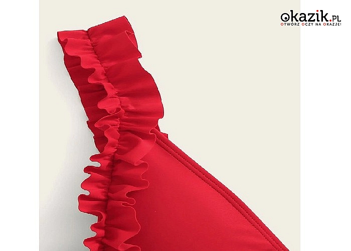 Czerwony jednoczęściowy strój plażowy z dużym wycięciem! 3 rozmiary do wyboru!