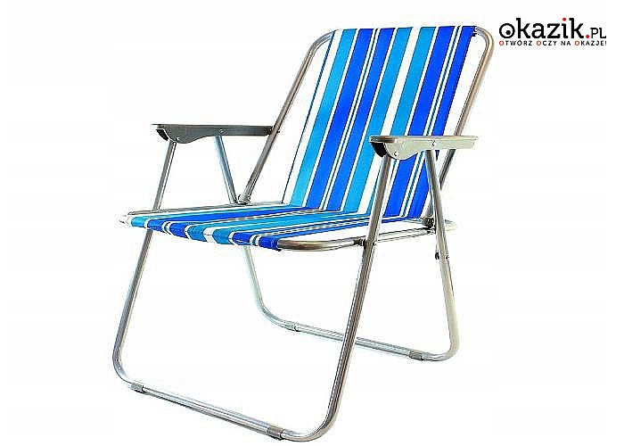 Duże, wygodne i lekkie, składane krzesło idealne na balkon, plaże czy do ogrodu