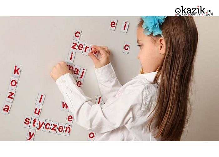 Alfabet magnetyczny, pomocny w nauce czytania. Do wyboru małe i wielkie litery