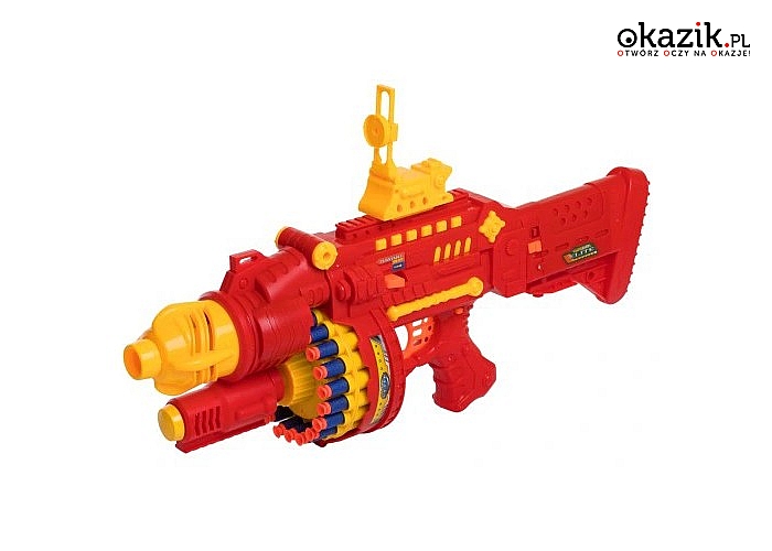 Karabin maszynowy wyrzutnia HERO NERF z nabojami to aktualny HIT wśród zabawek do bezpiecznego strzelania