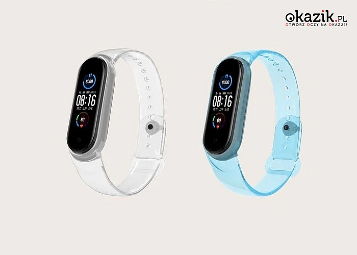 Transparentny pasek zmieniający kolor do zegarków Xiaomi Mi Band 3/4, 5, 6