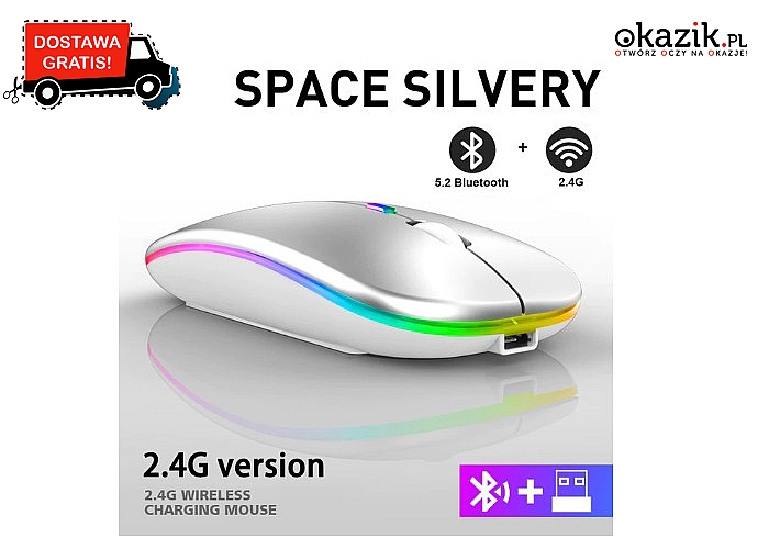 Bezprzewodowa mysz komputerowa z akumulatorem