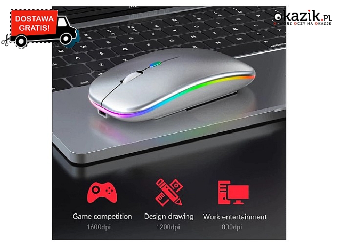 Bezprzewodowa mysz komputerowa z akumulatorem