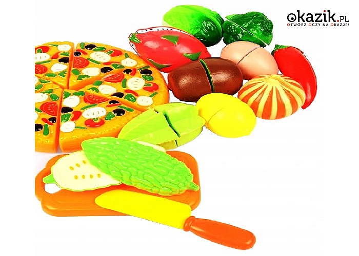 Koszyk na zakupy! Warzywa, owoce, pizza i wiele innych elementów w zestawie!