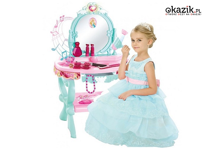 Śliczna dziecięca toaletka w dziewczęcej kolorystyce to idealna propozycja na prezent.