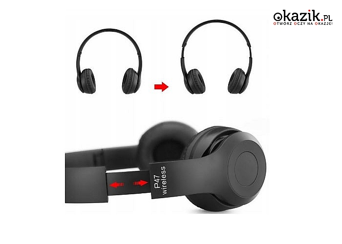 Multi-funkcjonalne słuchawki bezprzewodowe nauszne z Bluetooth