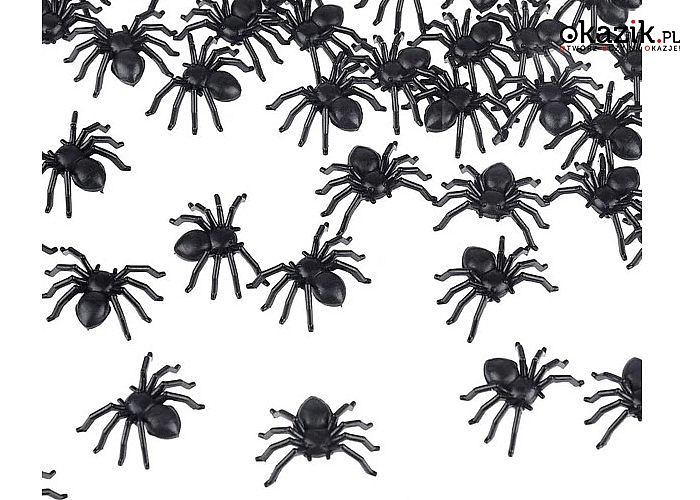 Czarne, drobne pająki do dekoracji mieszkania i ogrodu!