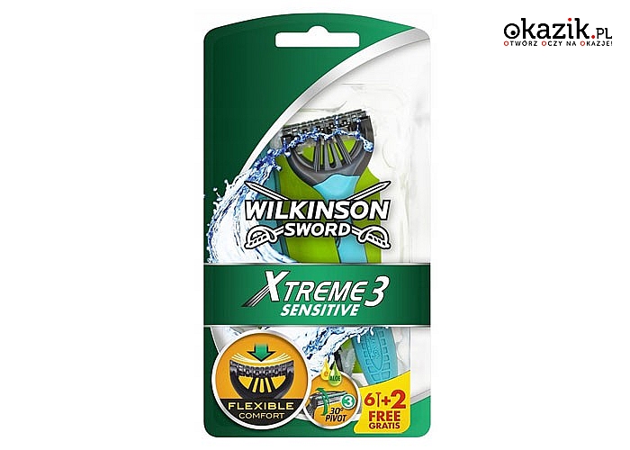 Maszynki do golenia! Wilkinson Xtreme 3 Sensitive! 8 sztuk w zestawie!