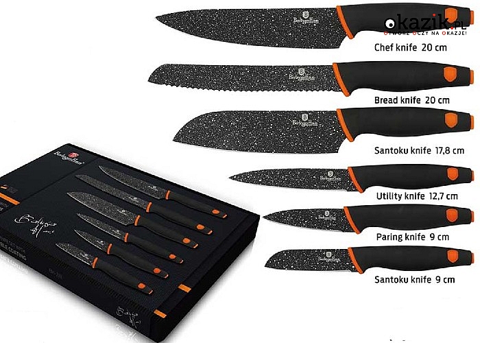 Idealne do krojenia, siekania i porcjowania- 7 elementowy zestaw noży