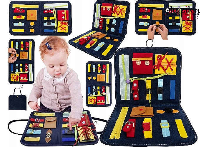 Miękka tablica sensoryczna Montessori! Idealna dla maluchów!