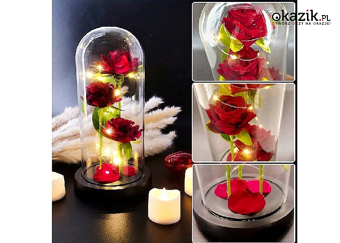 Róża z oświetleniem LED idealnie sprawdzi się jako prezent dla wyjątkowej osoby