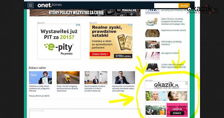 Okazik.pl na portalu Onet.pl