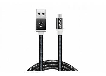 Kabel USB-microUSB 1m Black alu-knit