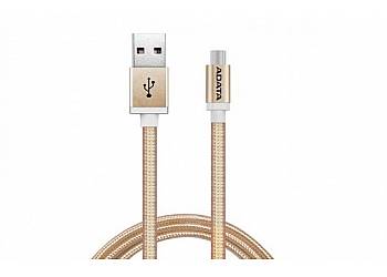 Kabel USB-microUSB 1m Gold alu-knit