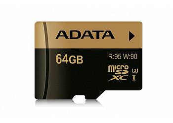 microSD XPG 64GB UHS-1/ U3 + adapter 95/90 MB/s