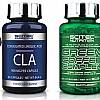 CLA stężony kwas linolowy- kuracja odchudzająca lub Green Coffee Complex suplement diety z mikroelementami i kofeiną.