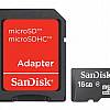 SanDisk: microSDHC 16GB + adapter SD